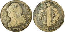 World Coins - Coin, France, 2 sols françois, 2 Sols, 1792, Lille, , Bronze