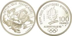 World Coins - Coin, France, Hockey players, 100 Francs, 1991, BE, , Silver, KM:993