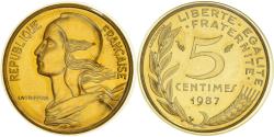 World Coins - Coin, France, Marianne, 5 Centimes, 1987, Paris, FDC,