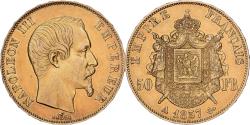 World Coins - France, Napoleon III, 50 Francs, Napoléon III, 1857, Paris, Gold,