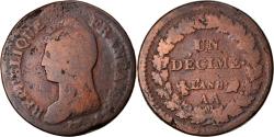 World Coins - Coin, France, Decime, AN 8, Metz, , Bronze, Gadoury:187a
