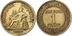 World Coins - France, Franc, Chambre de commerce, 1920, Paris, Aluminum-Bronze,
