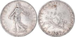 World Coins - Coin, France, Semeuse, Franc, 1907, Paris, , Silver, KM:844.1