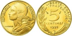 World Coins - Coin, France, Marianne, 5 Centimes, 1992, Paris, Proof,