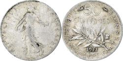 World Coins - France, 50 Centimes, Semeuse, 1913, Paris, Silver, , Gadoury:420