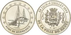 World Coins - France, Medal, 20 Euro, Ville du Havre, Pont de Normandie, 1996,