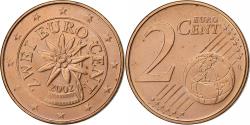 World Coins - Austria, 2 Euro Cent, 2002, Vienna, Copper Plated Steel,