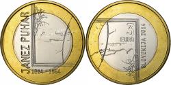 World Coins - Slovenia, 3 Euro, Janez Puhar, 2014, Utrecht, Bi-Metallic,