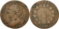 World Coins - Coin, France, 12 deniers françois, 12 Deniers, 1792, Lyons, , Bronze