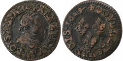 World Coins - France, Louis XIII, Double Tournois, 1613, Paris, Copper,
