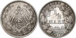 World Coins - GERMANY - EMPIRE, 1/2 Mark, 1918, Berlin, Silver, , KM:17