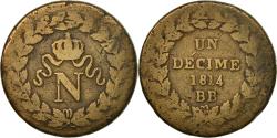 World Coins - Coin, France, Napoléon I, Decime, 1814, Strasbourg, , Bronze, KM:700