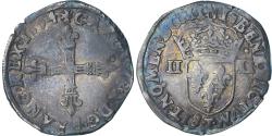 World Coins - France, Charles X, 1/4 Ecu, 1594, Nantes, , Silver, Gadoury:521
