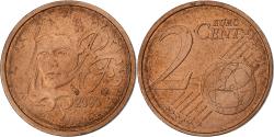 World Coins - France, 2 Euro Cent, 2000, Paris, Copper Plated Steel,