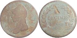 World Coins - Coin, France, Dupré, Decime, AN 8, Strasbourg, , Copper, Gadoury:187a