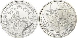 World Coins - France, 1 Franc, Cinquantenaire du Débarquement, 1993, MDP, BU, Silver,