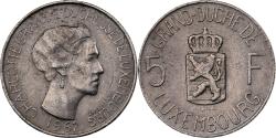 World Coins - Luxembourg, Charlotte, 5 Francs, 1962, Copper-nickel, , KM:51