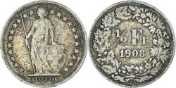 World Coins - Coin, Switzerland, 1/2 Franc, 1908
