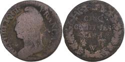 World Coins - France, 5 Centimes, Dupré, AN 5, Lille, Copper,