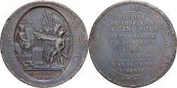 World Coins - France, 5 Sols, Monneron, 1792 / AN 4, Birmingham, Bronze,