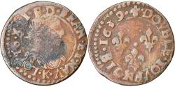 World Coins - Coin, France, Louis XIII, Double Tournois, 1639, Bordeaux, , Copper