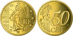 World Coins - France, 50 Euro Cent, 2002, BE, , Brass, KM:1287