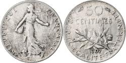World Coins - France, 50 Centimes, Semeuse, 1907, Paris, Silver, , Gadoury:420, Le