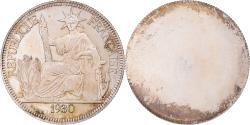 World Coins - French Indochina, Piastre, 1930, Paris, Uniface pattern, Silvered bronze,