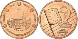 World Coins - Monaco, Medal, 2 C, Essai Trial, 2005, Copper,