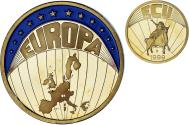 World Coins - France, Token, Ecu Europa, 1999, , Copper Gilt