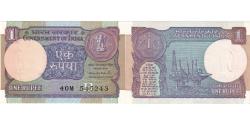 World Coins - Banknote, India, 1 Rupee, 1990, Undated, KM:78Ae, UNC(63)