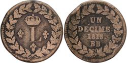 World Coins - Coin, France, Louis XVIII, Decime, 1815, Strasbourg, , Bronze, KM:701