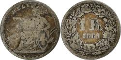 World Coins - Switzerland, Franc, 1861, Bern, Silver, , KM:9a