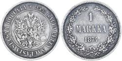 World Coins - Coin, Finland, Alexander II, Markka, 1874, Helsinki, , Silver, KM:3.2