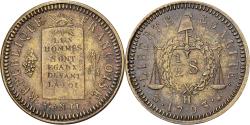 World Coins - France, 1/2 sol à la balance, 1793 / AN II, La Rochelle, Restrike, Brass