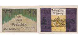 World Coins - Banknote, Germany, Weddersleben, 75 Pfennig, village, 1921, UNC(63), Mehl:1386.1