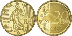 World Coins - France, 20 Euro Cent, 2009, Paris, Proof / BE, , Brass, KM:1411