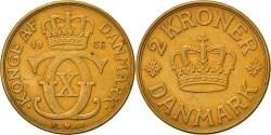 World Coins - Coin, Denmark, Christian X, 2 Kroner, 1938, Copenhagen,