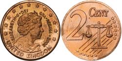 World Coins - United Kingdom , Fantasy euro patterns, 2 Euro Cent, 2002, , Copper Plated