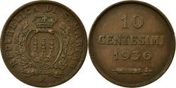 World Coins - Coin, San Marino, 10 Centesimi, 1936, Rome, , Bronze, KM:13