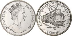 World Coins - Isle of Man, Elizabeth II, Crown, 125th Anniversary of the Steam Railway, 1998