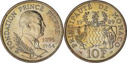 World Coins - Monaco, Rainier III, 10 Francs, 1989, , Nickel-Aluminum-Bronze, KM:162