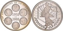 World Coins - France, Medal, 50 ème Anniversaire de la Vème République, Politics, Society