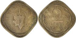World Coins - India, 2 Annas, 1943
