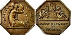 World Coins - France, Token, Caisse d'Épargne de Sézanne, Bronze, Dammann,