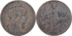 World Coins - France, 5 Centimes, Daniel-Dupuis, 1908, Paris, Bronze, , Gadoury:165