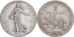 World Coins - France, Semeuse, 2 Francs, 1900, Paris, , Silver, KM:845.1