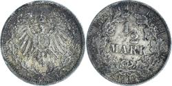 World Coins - Coin, GERMANY - EMPIRE, 1/2 Mark, 1908, Berlin, , Silver, KM:17