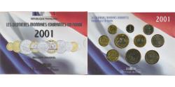 World Coins - France, Coffret 1 c. à 20 frs., 2001, Monnaie de Paris, BU,