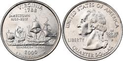 Us Coins - United States, Quarter, Quarter Dollar, 2000, U.S. Mint, Virginia 1788